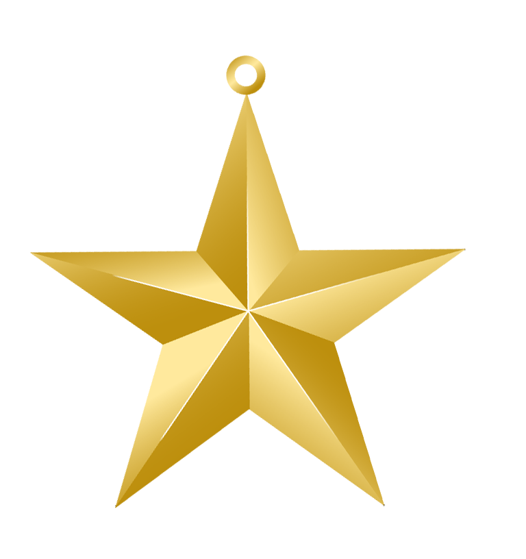 Christmas gold star ornament. Clipart stars winter