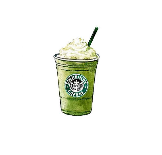 Starbucks clipart frappuccino green tea tumblr. Diy frap dear olena