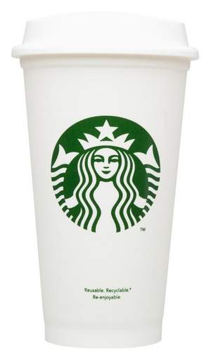 Starbucks clipart reusable. Introduces cup that pays