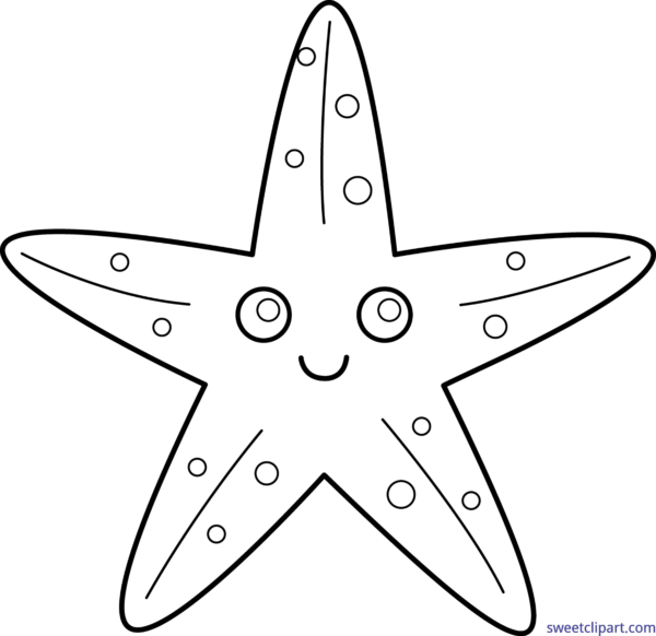 Sweet clip art page. Starfish clipart black and white