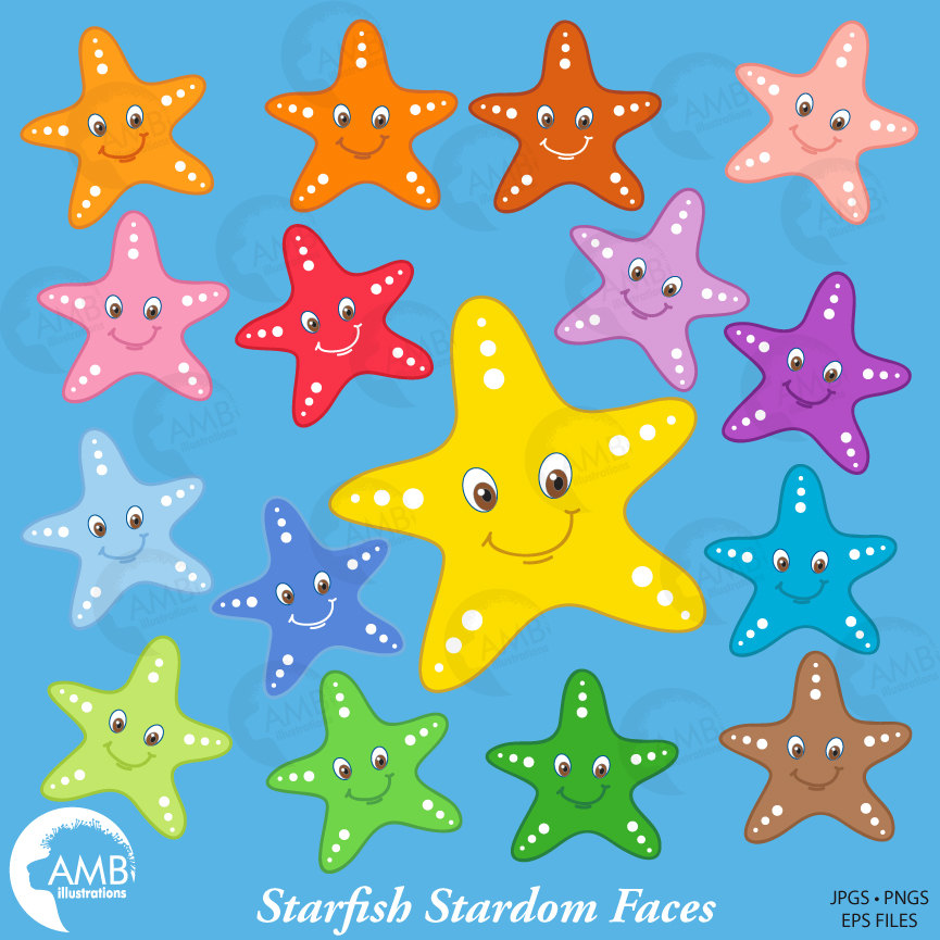 starfish clipart colorful