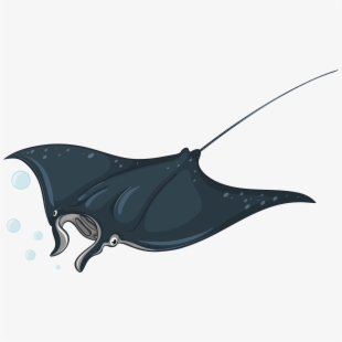 Cartoon sea animal illustration. Starfish clipart manta ray