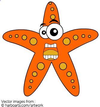starfish clipart scared