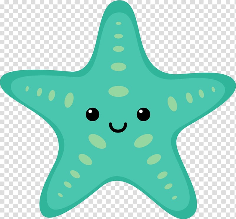 Starfish clipart sea creature. Green illustration aquatic animal