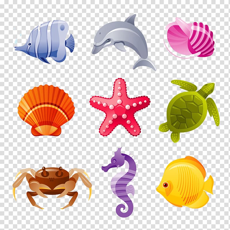 Deep aquatic animal seashell. Starfish clipart sea creature