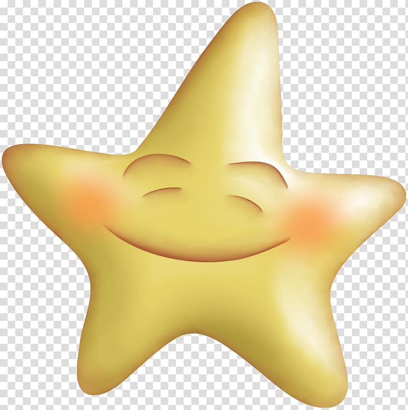Yellow star art nose. Starfish clipart square object