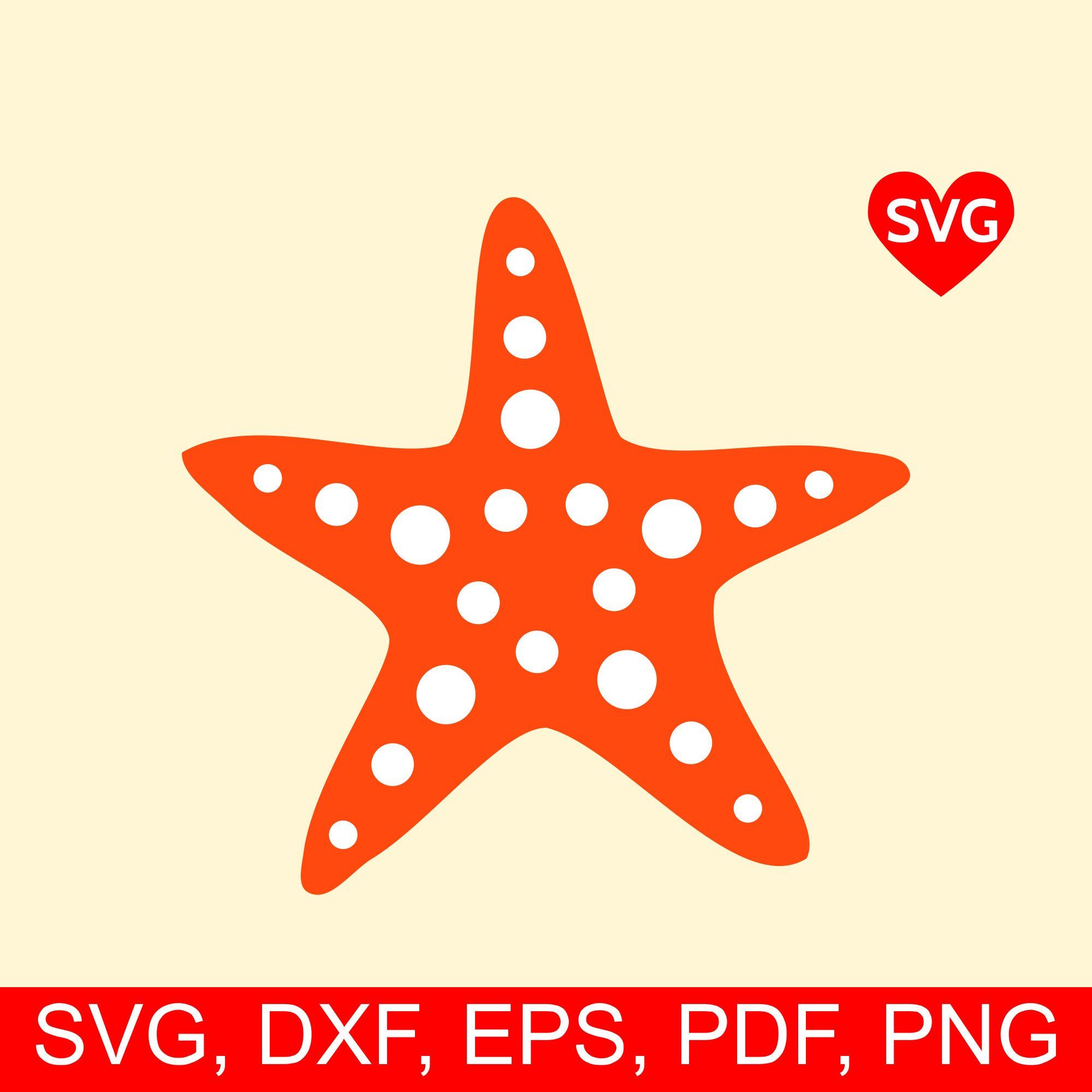 Cute sea star svg. Starfish clipart summer