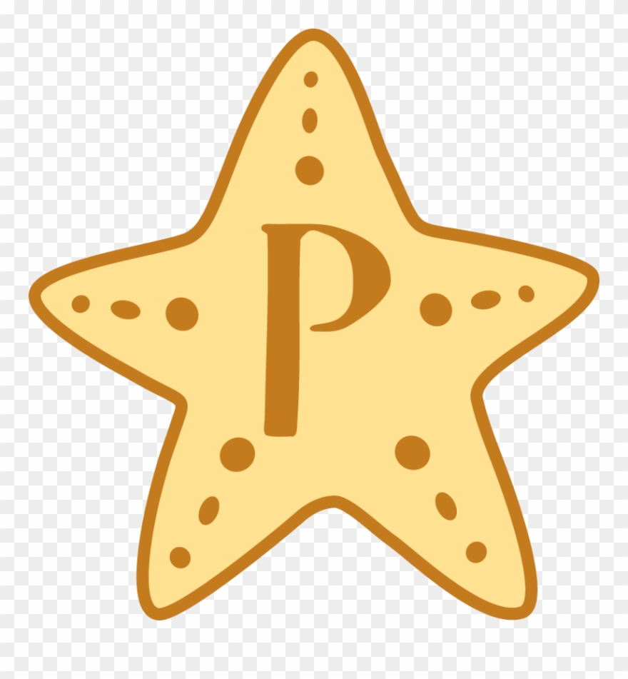 Logo with p in. Starfish clipart tan