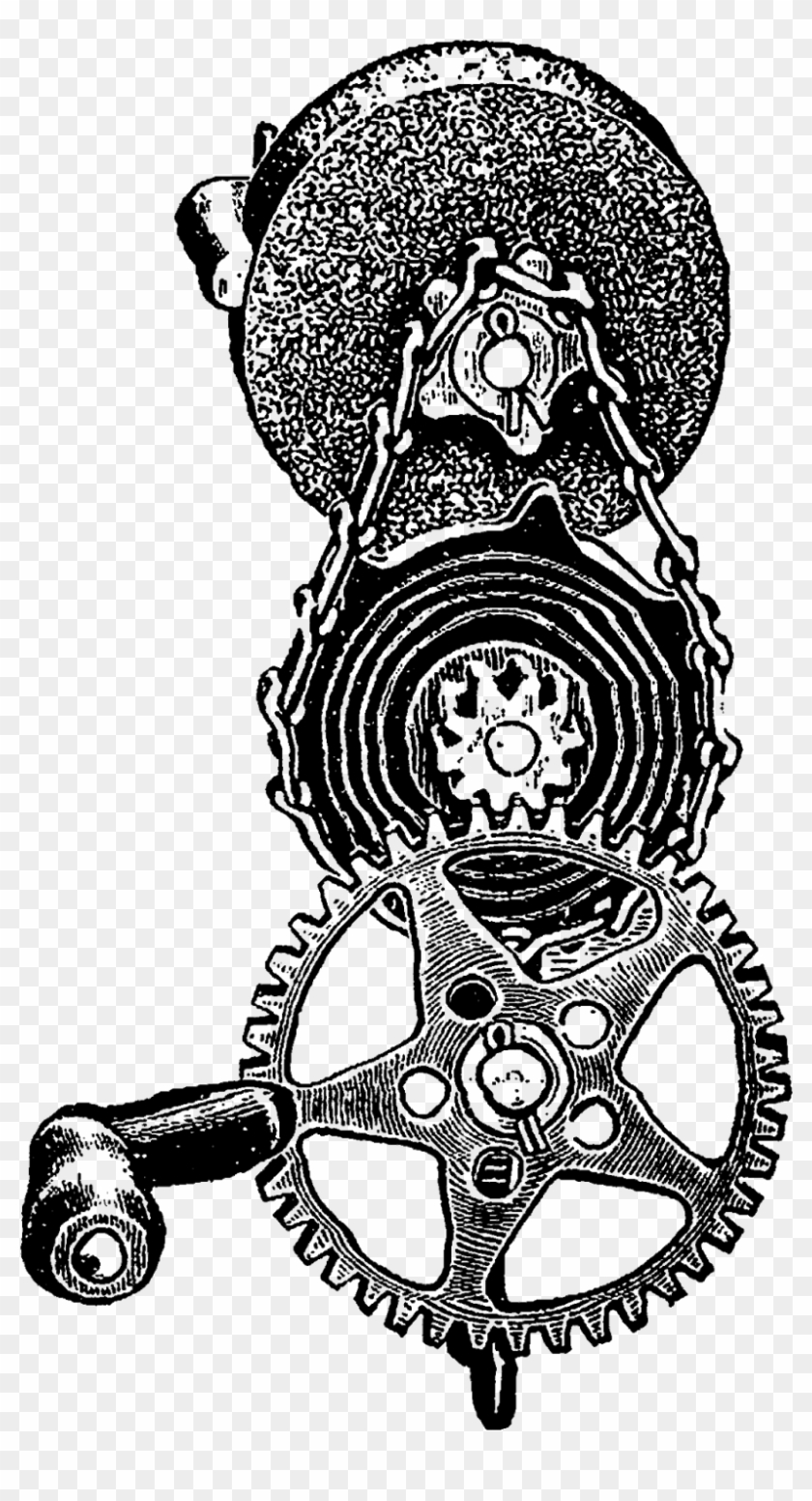 steampunk clipart black and white