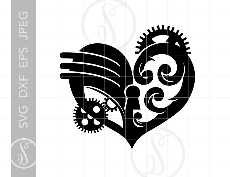 steampunk clipart heart