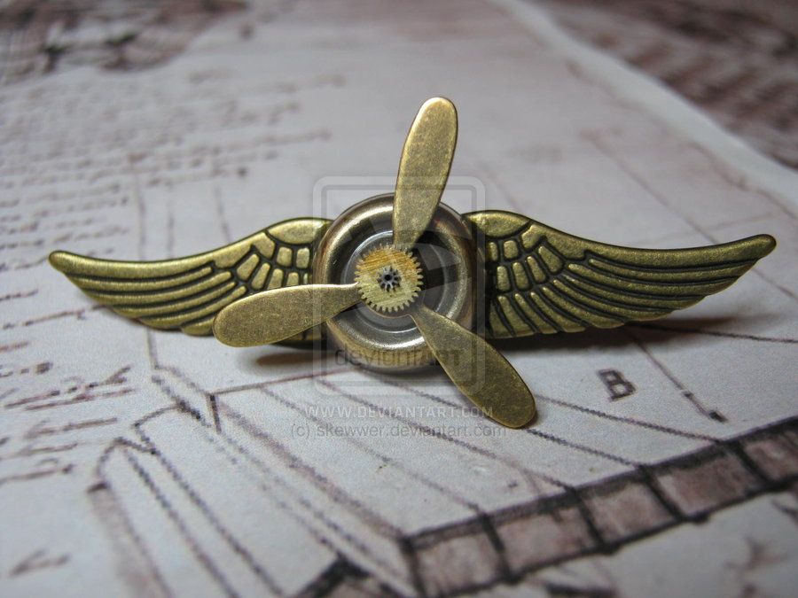 steampunk clipart pilot wing