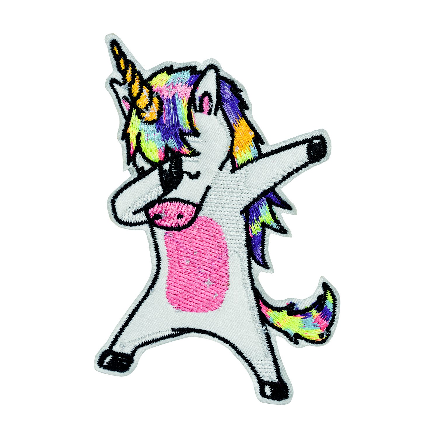Dab unicorn dance embroidered. Stitch clipart dabbing