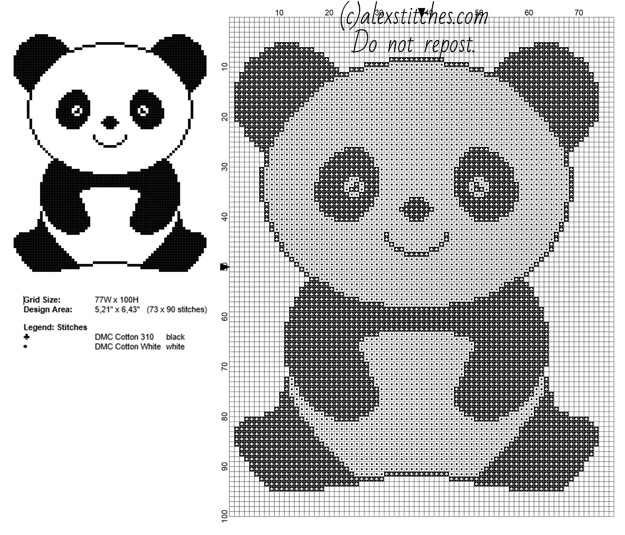 Stitch clipart easy sewing. A panda animal for