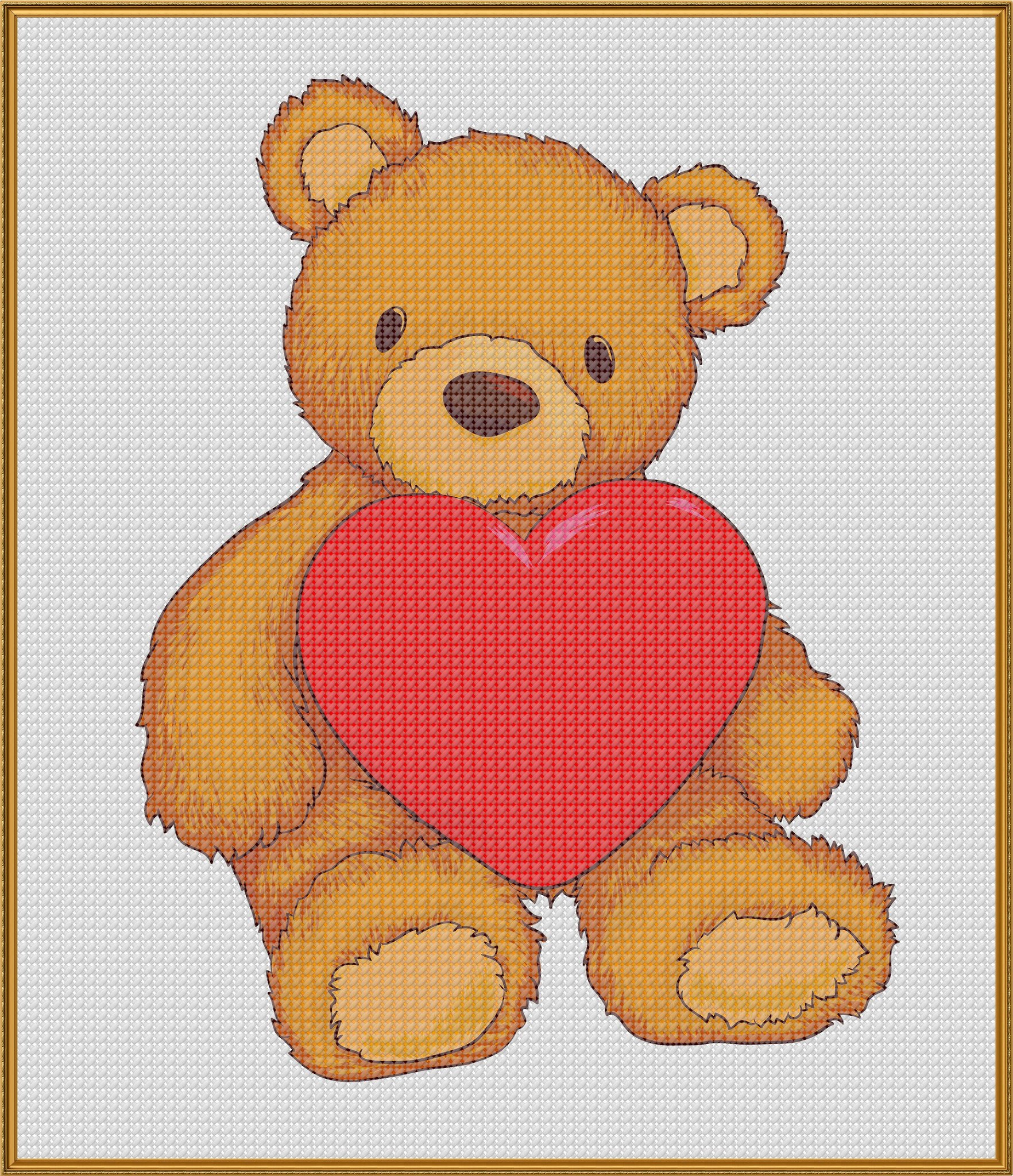 Contemporary teddy bear with. Stitch clipart easy sewing