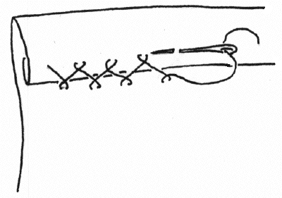 Hand stitches . Stitch clipart hemming