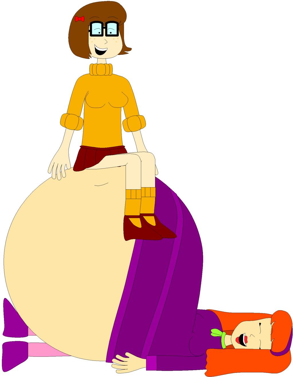 Stomach clipart pregnant stomach. Velma sits on daphne