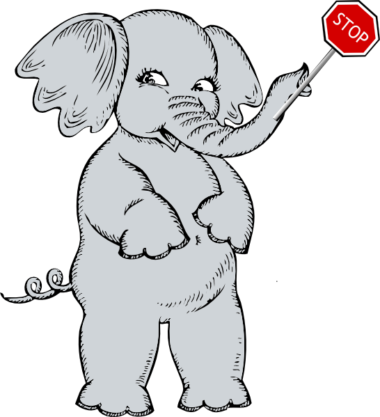 Elephant sign clip art. Stop clipart holding