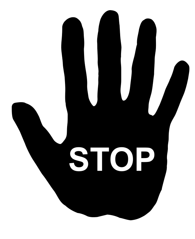 Stop medium image png. Hand clipart black and white