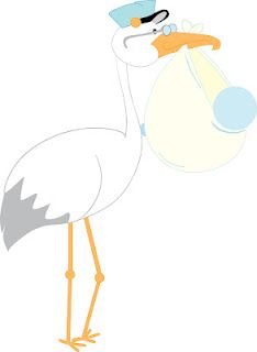 Stork clipart baby arrival. Boy and girl vector