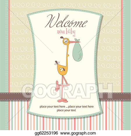 stork clipart baby card