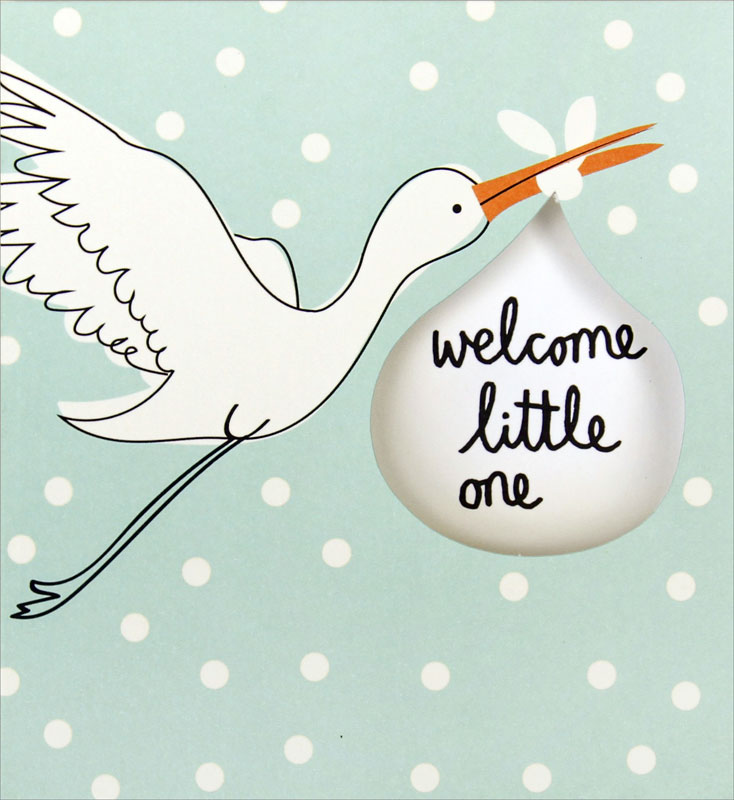 stork clipart baby card