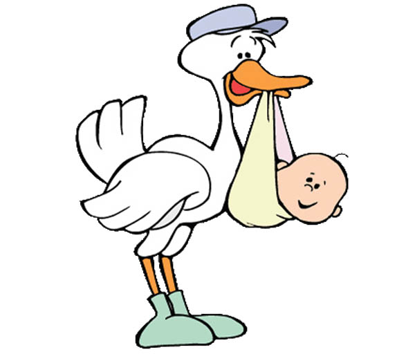 stork clipart baby outline