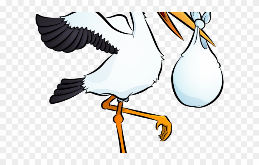 stork clipart baby outline