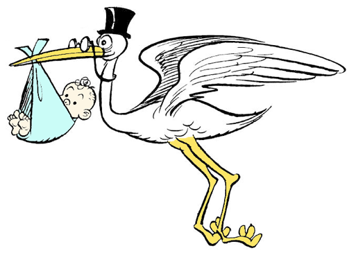 stork clipart baby sketch