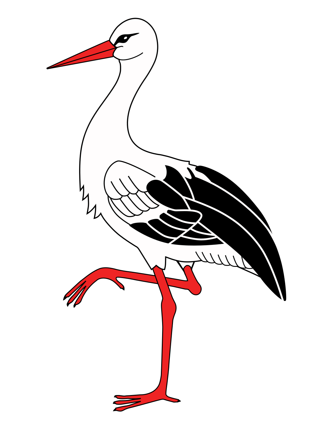 stork clipart black and white