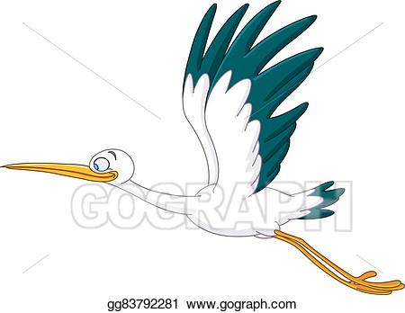 Vector illustration eps gg. Stork clipart flying