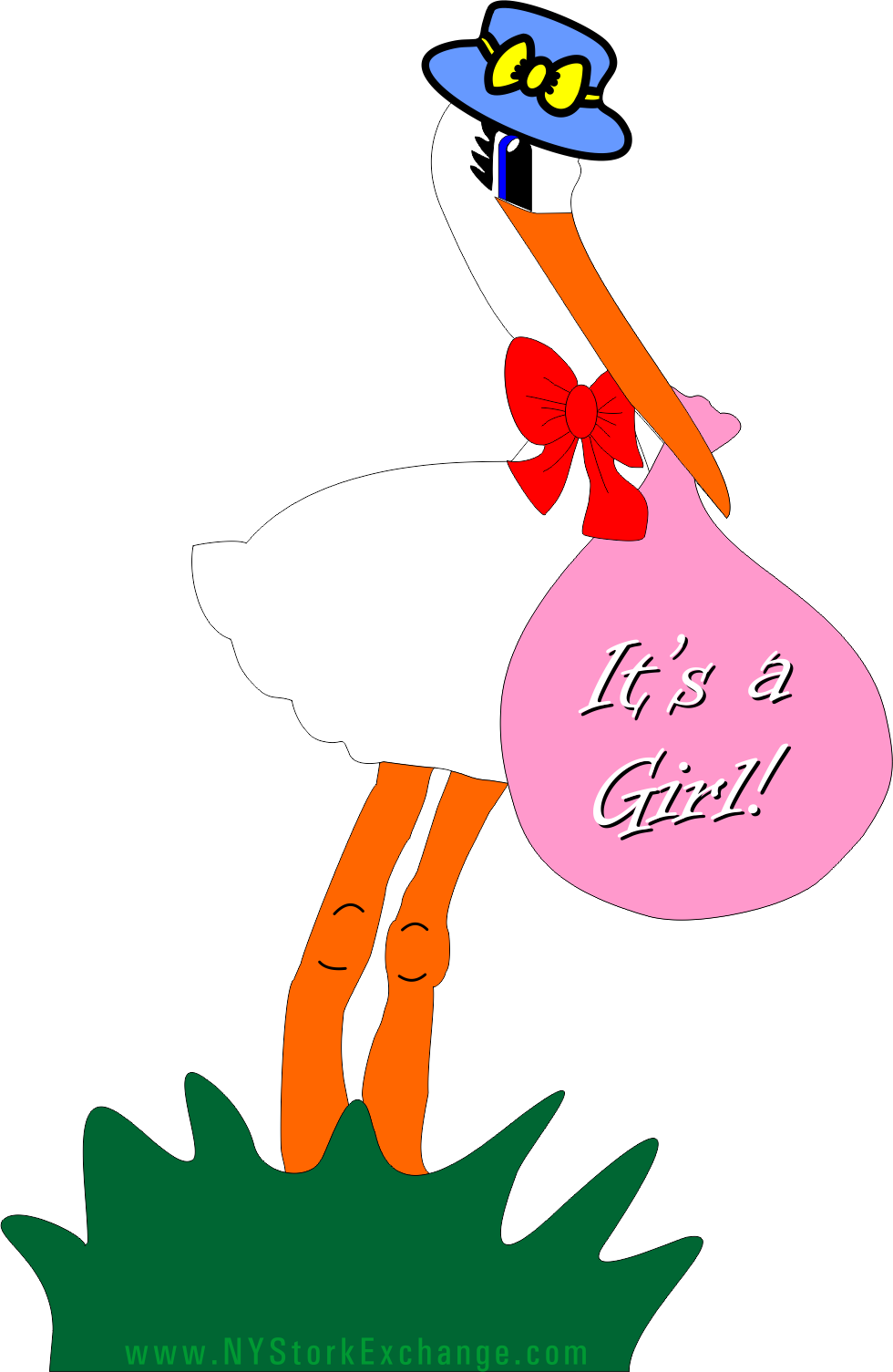 stork clipart it's a girl