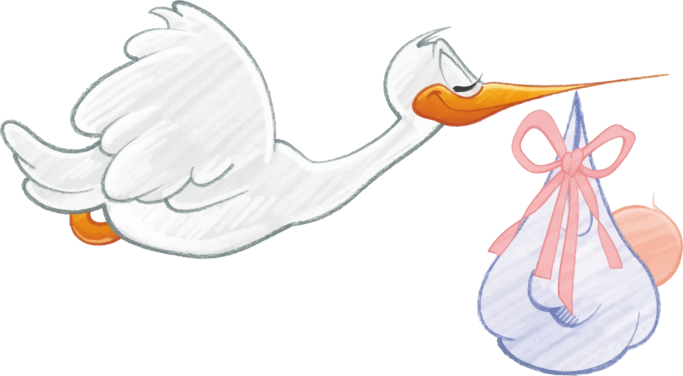 stork clipart two baby