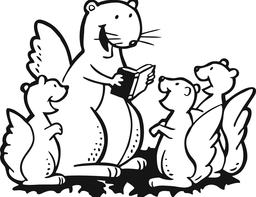 storytime clipart black and white