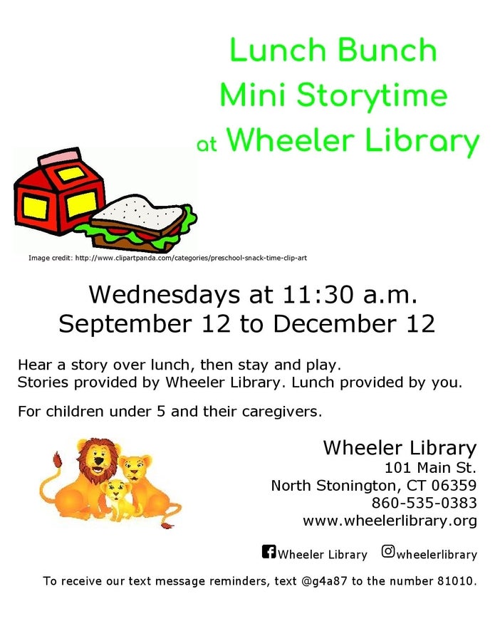 Storytime clipart mini library. Dec lunch bunch stonington