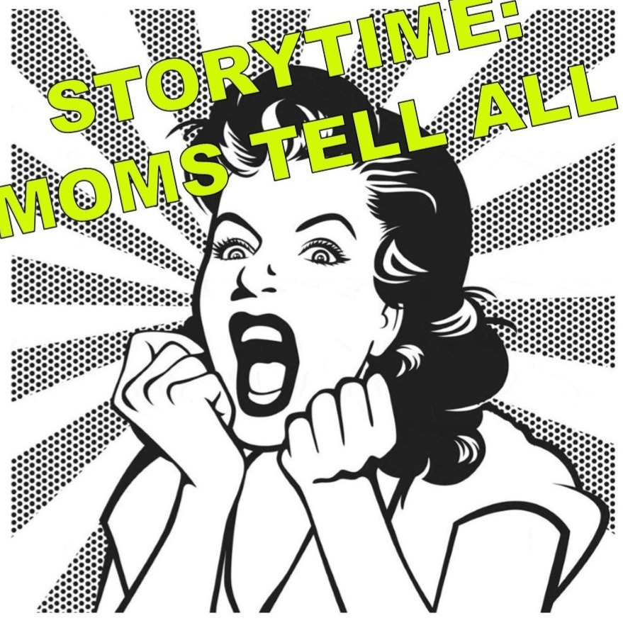 Storytime clipart told. Blue caf presents moms
