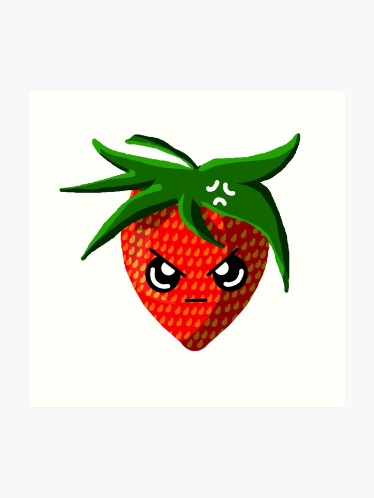 strawberries clipart angry