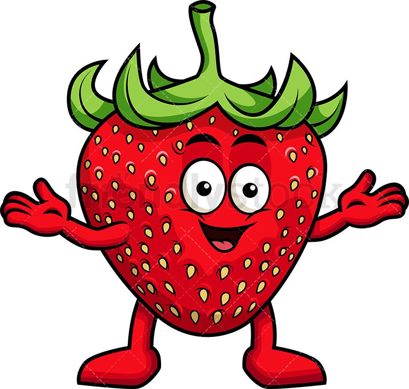 Happy strawberry mascot turtle. Strawberries clipart comic