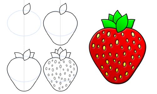 strawberries clipart easy
