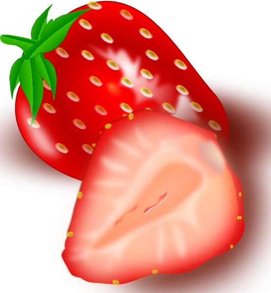 strawberries clipart half