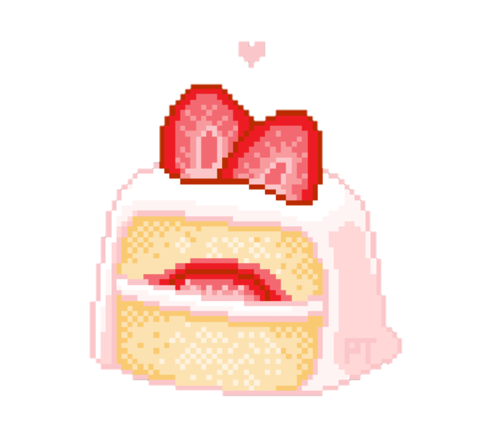 Cake strawberry cute pixel. Strawberries clipart pastel