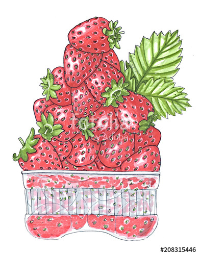strawberries clipart pile