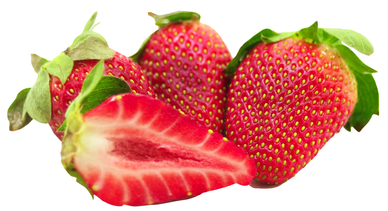 Strawberries clipart strawberry slice. With leaf and sliced