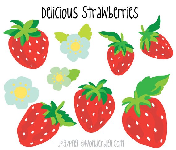 strawberries clipart summer