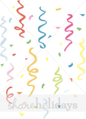 Streamers clipart. Confetti and party backgrounds