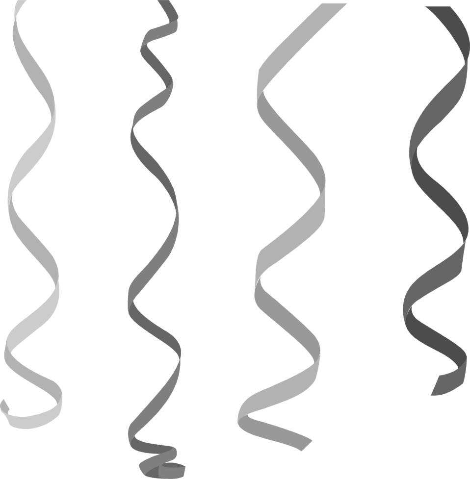 streamers clipart black and white