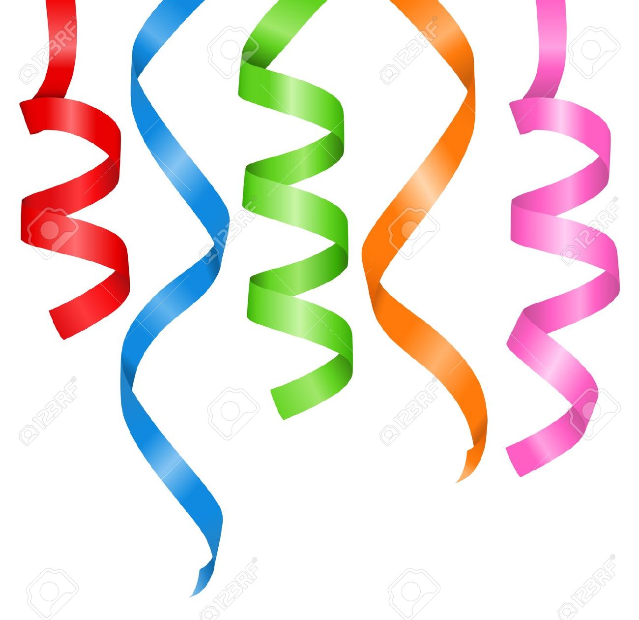 streamers clipart colored ribbon
