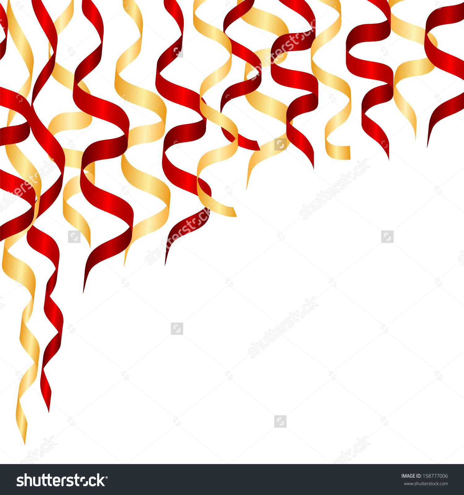 streamers clipart gold streamer