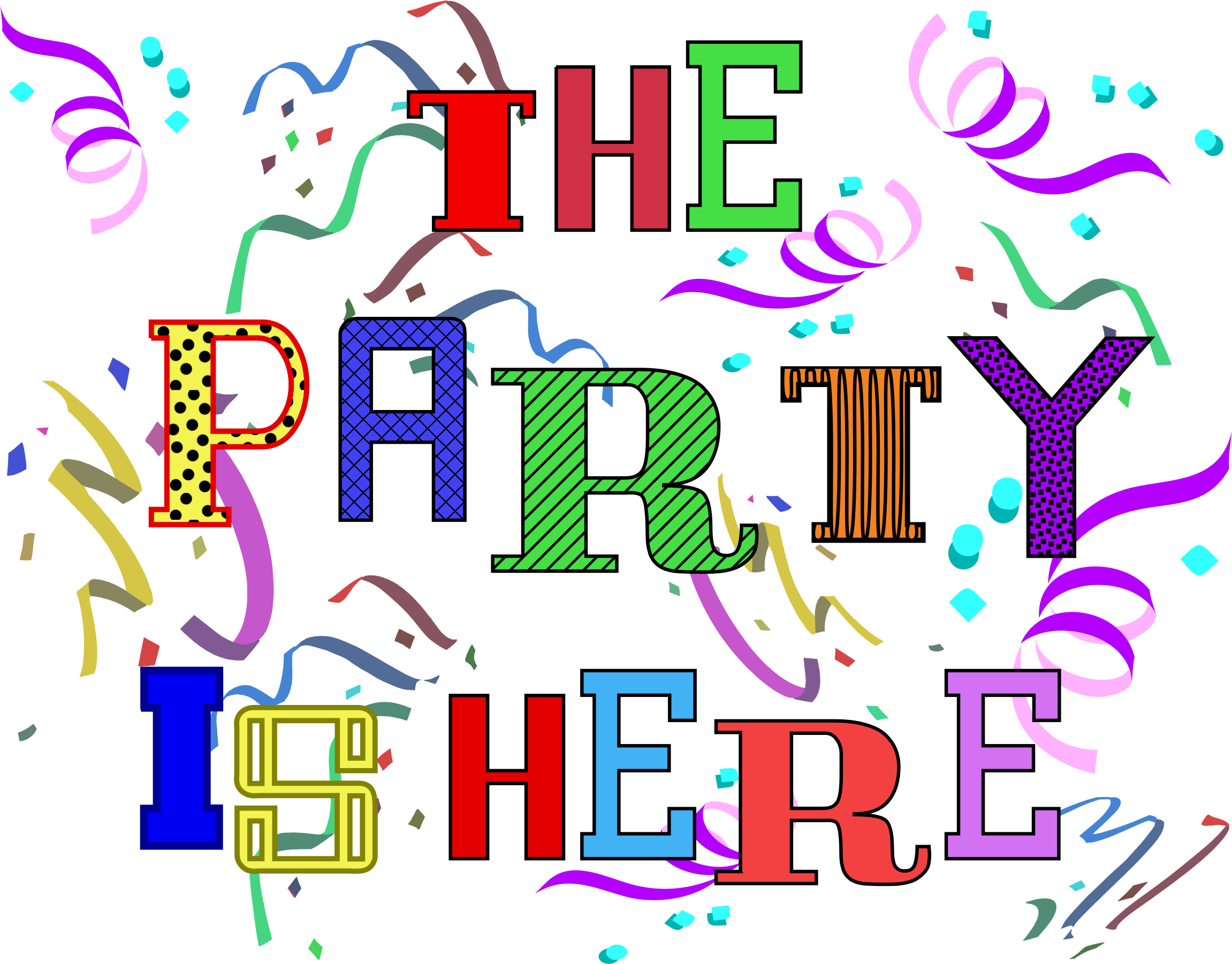 Streamers clipart office party. Is here big image