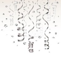 streamers clipart silver