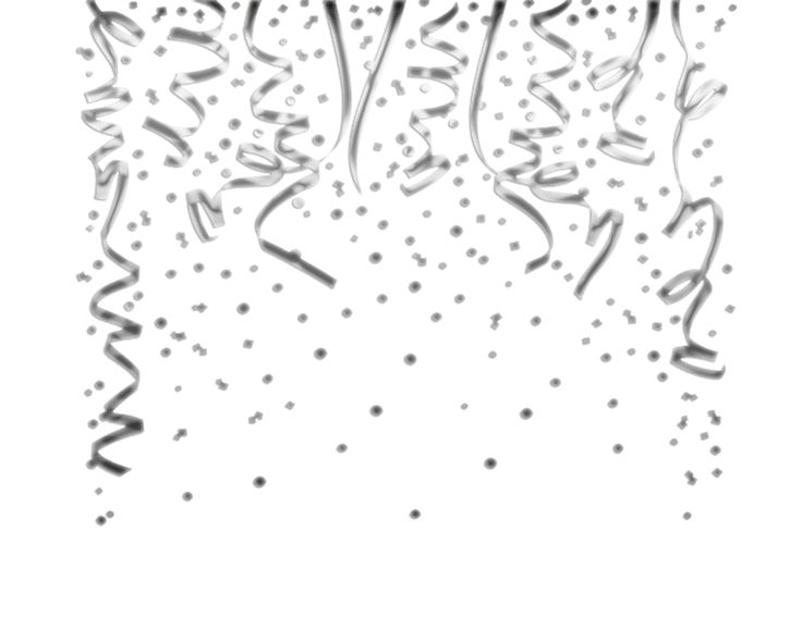 streamers clipart silver